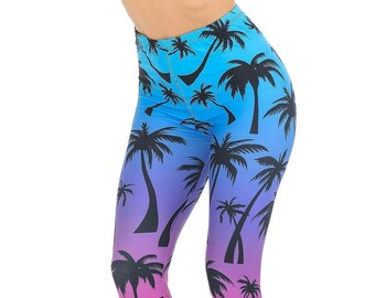 Palm Tree Leggings - Etsy