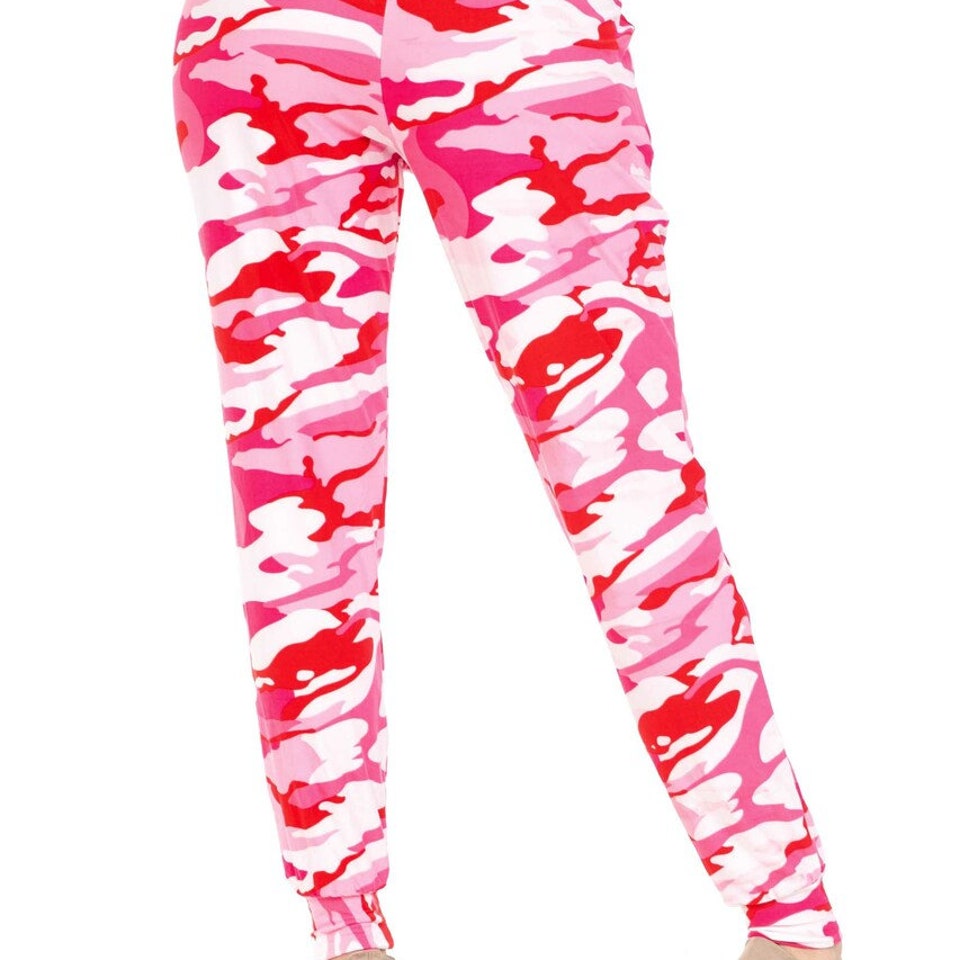 Pink Camouflage Joggers Buttery Soft Jogger Pants with Pockets and Drawstring