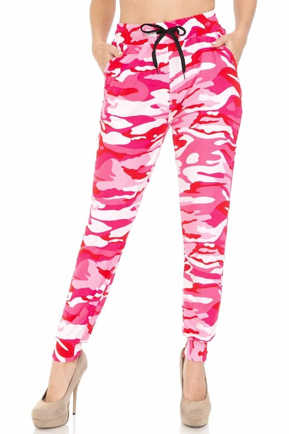Pink Camouflage Joggers Buttery Soft Jogger Pants With Pockets and  Drawstring, Sweats, Hot Pink Camo, Army Print Pants, Hand-made 