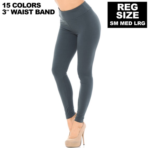 Creamy Soft Solid Basic High Waisted Yoga Leggings by EEVEE, 3
