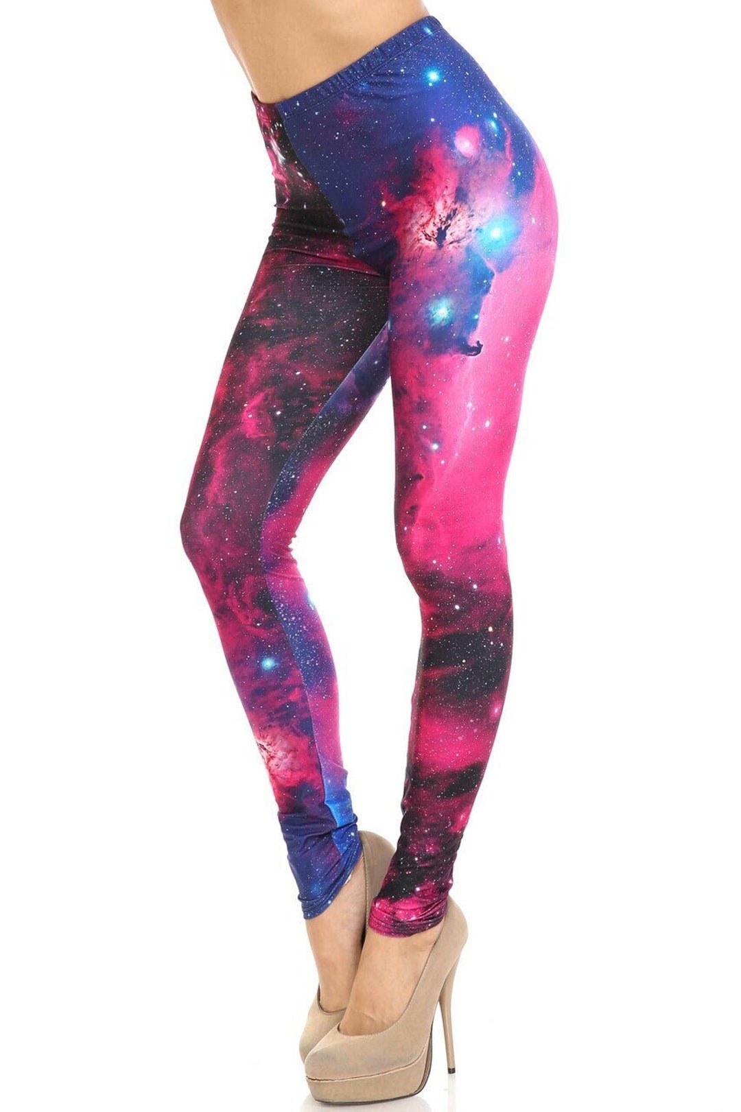 Pink and Blue Galaxy Space Women's Leggings