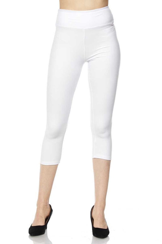 Creamy Soft Basic Solid High Waisted Capris 5 Inch High Waist, New Mix, One  Size Fits Small, Medium, Large, Cropped Leggings 20 Colors -  Canada