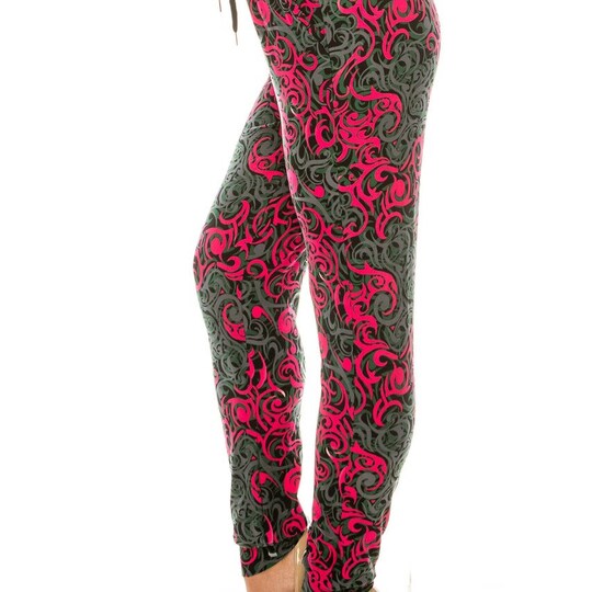 Disover Buttery Soft Fuchsia Tangled Swirl Joggers, Jogger Pants with Pockets and Drawstring