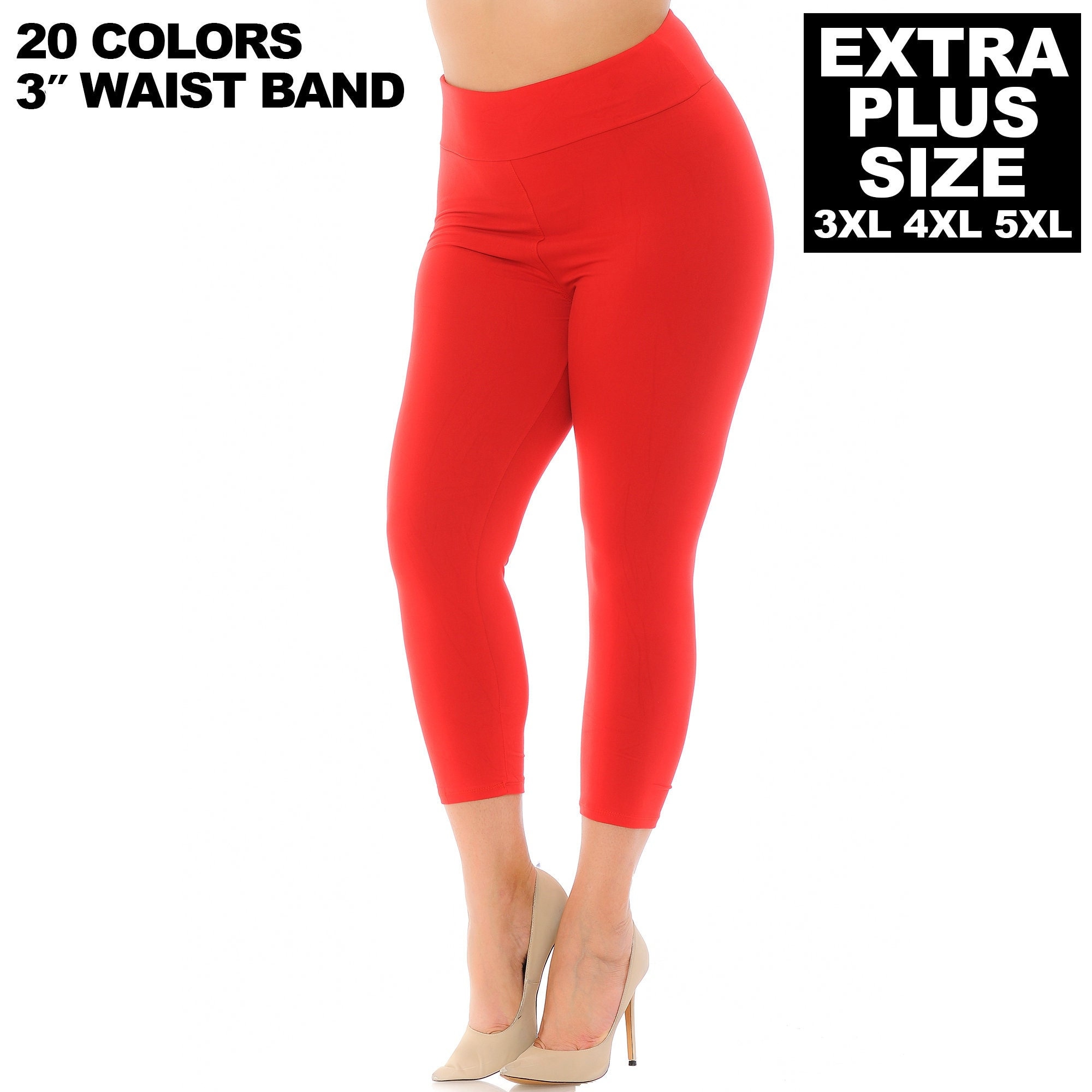 Creamy Soft Basic Solid High Waisted Yoga Leggings 3 Inch Waist Band, New  Mix, Medium, Large, Full Length 20 Colors FREE SHIPPING 