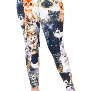 Kitty Cat Collage Leggings by USA Fashion™ Creamy Soft - Etsy