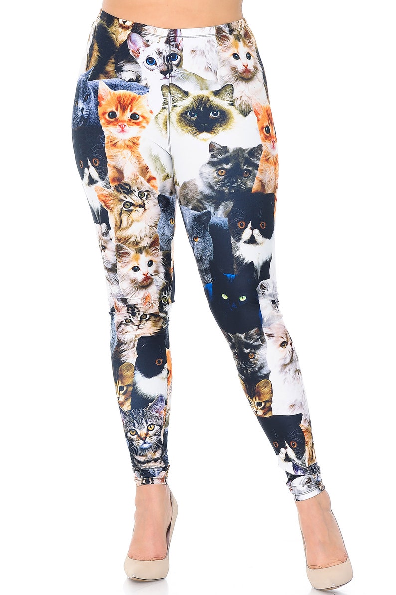 Kitty Cat Collage Leggings by USA Fashion™ Creamy Soft - Etsy