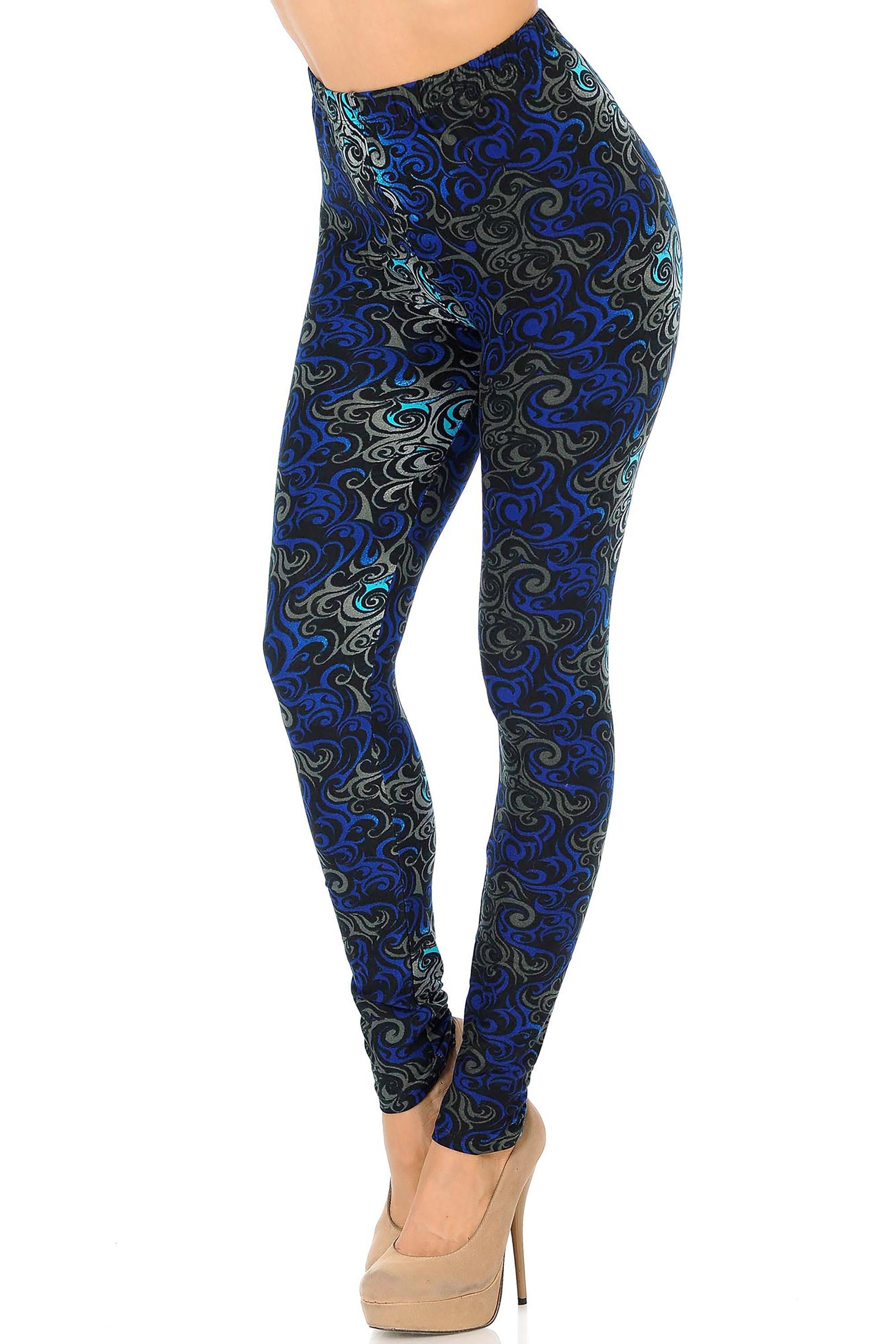 Green Trees Patterned Tights for Women Available in Plus Size