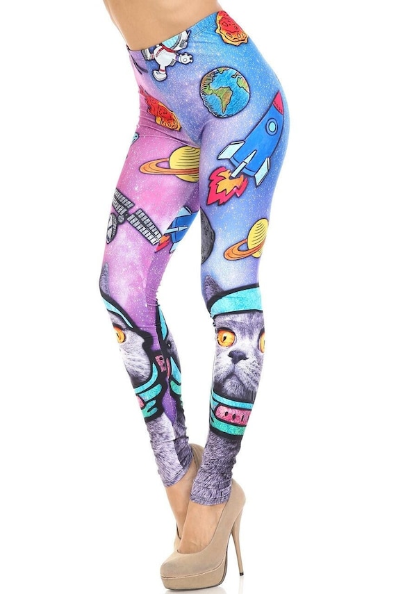 Space Cat Leggings by USA Fashion™, Creamy Soft Leggings
