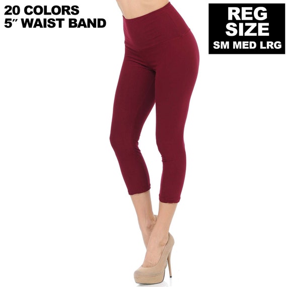Creamy Soft Basic Solid High Waisted Capris 5 Inch High Waist, New Mix, One  Size Fits Small, Medium, Large, Cropped Leggings 20 Colors -  Australia
