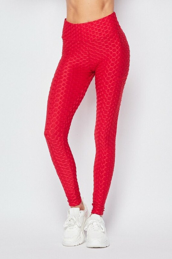 Scrunch Butt Textured High Waisted Leggings With Pockets Tiktok