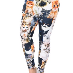 Kitty Cat Collage Leggings by USA Fashion™ Creamy Soft - Etsy