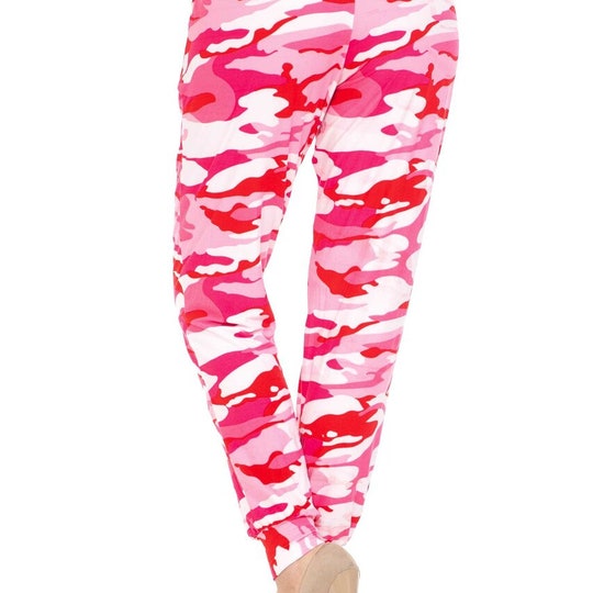 Pink Camouflage Joggers Buttery Soft Jogger Pants with Pockets and Drawstring