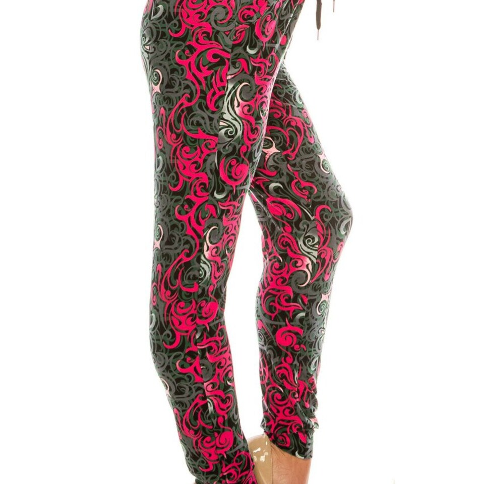 Discover Buttery Soft Fuchsia Tangled Swirl Joggers, Jogger Pants with Pockets and Drawstring