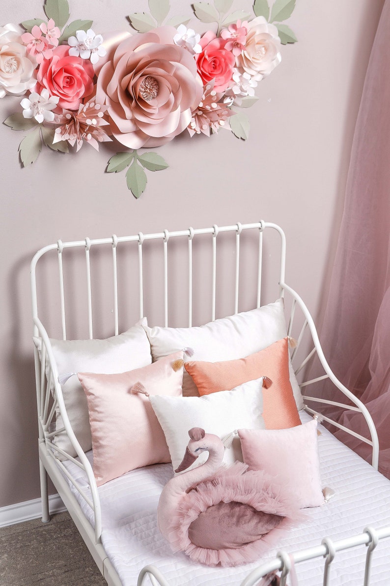 English rose satin pillow Rose pillow with tassel Rose Etsy