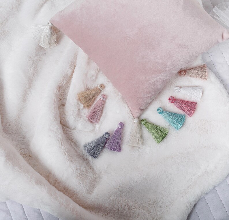 English rose satin pillow Rose pillow with tassel Rose Etsy