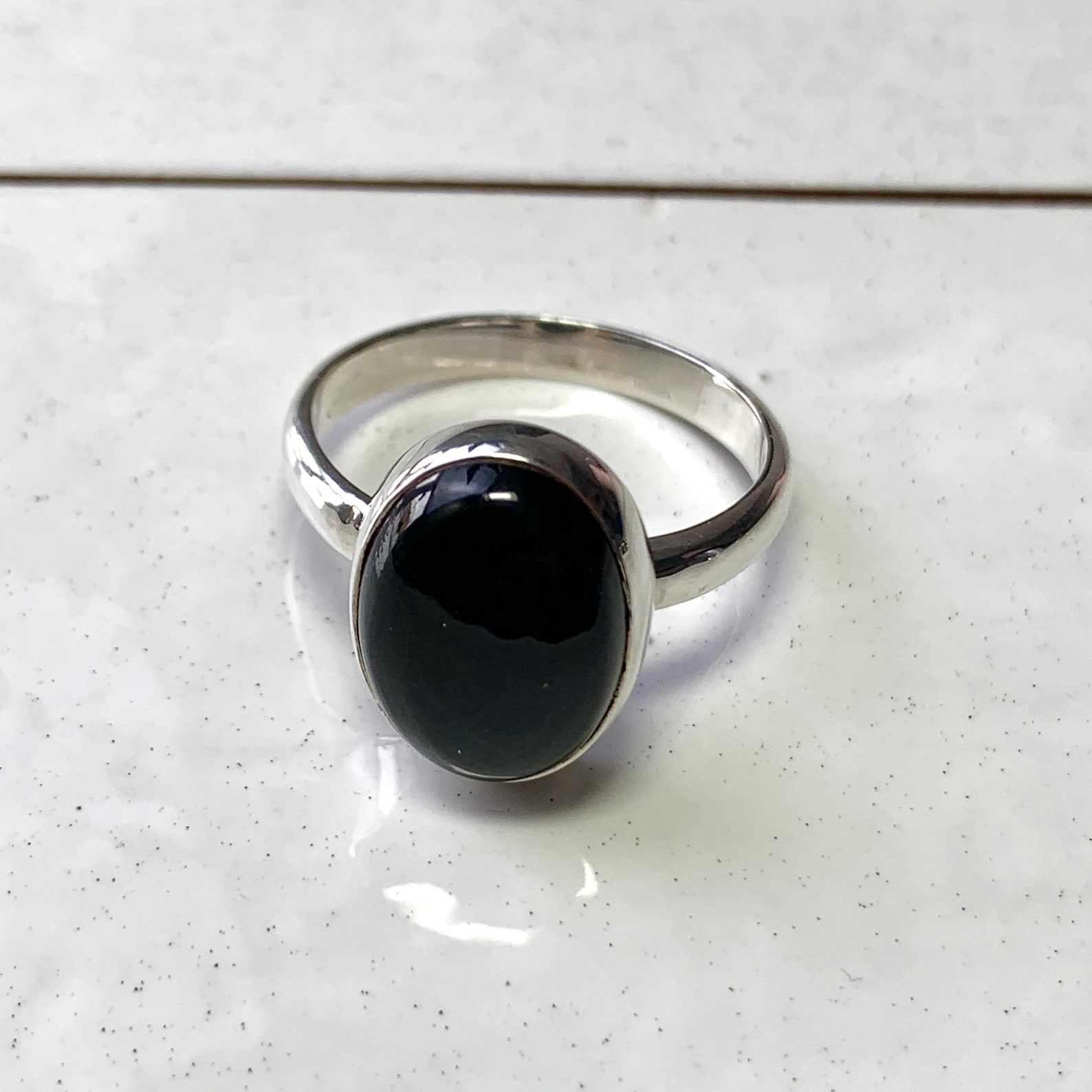 Jet Ring Genuine Whitby Jet Jewellery Sterling Silver Etsy