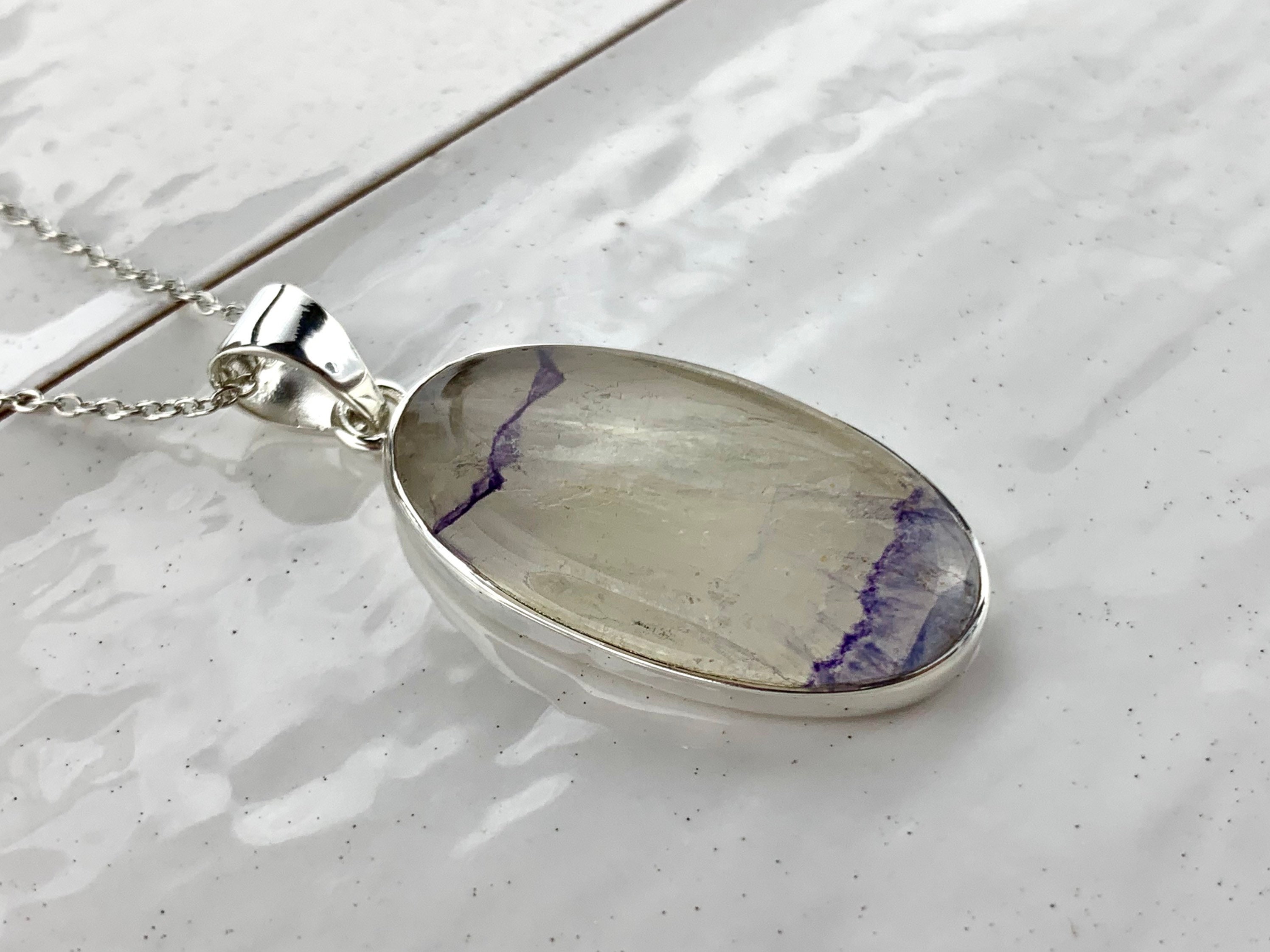 Sterling silver Blue John double sided necklace | Chatsworth hand-crafted  jewellery – Chatsworth Shop