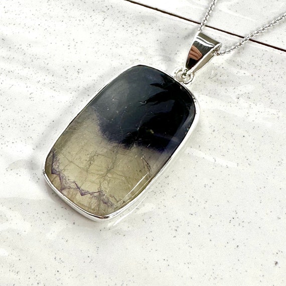 Blue John Pendant Genuine Blue John Jewellery Sterling Silver