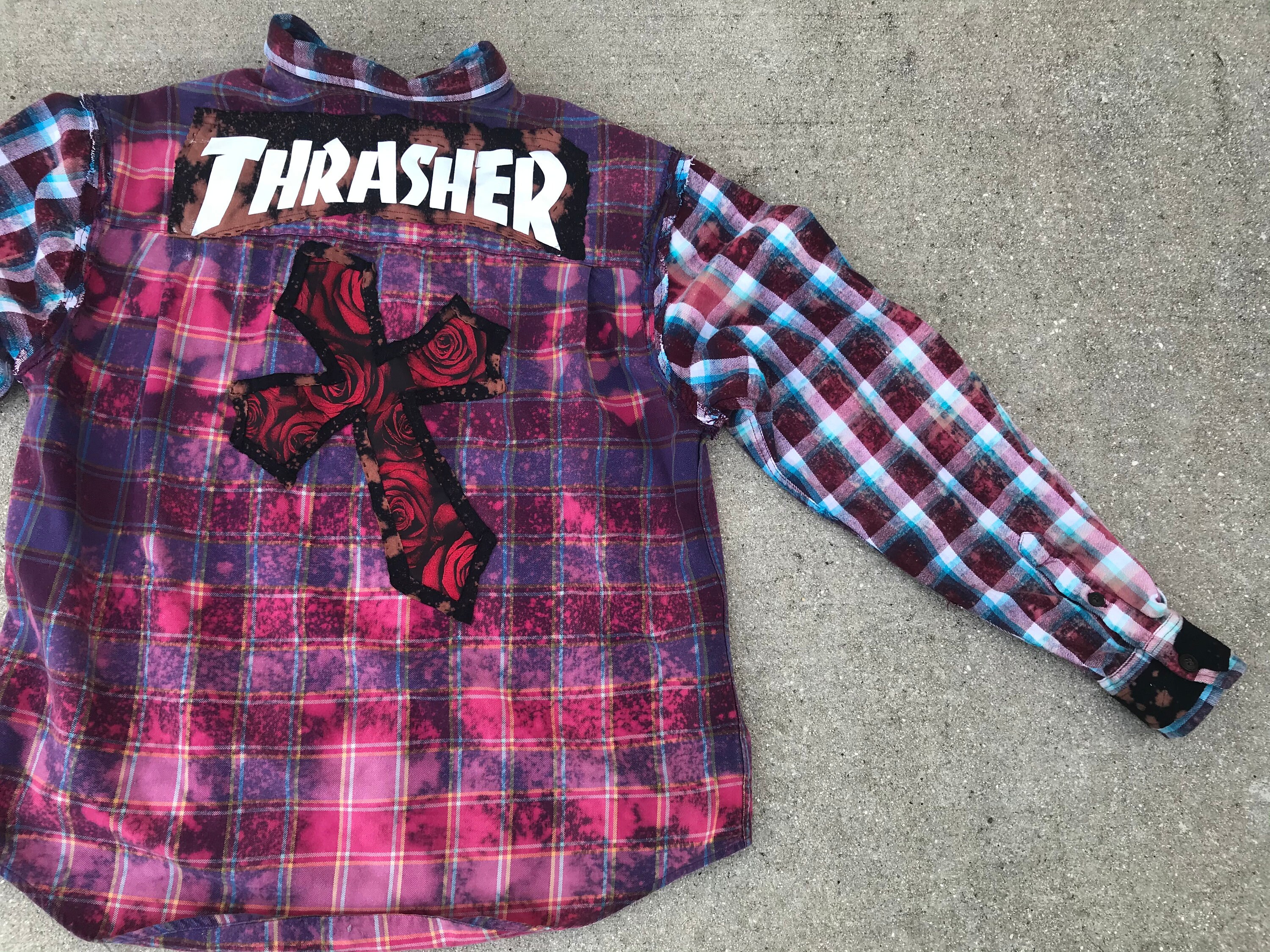 Acid Wash Gothic Thrasher Flannel Shirt 