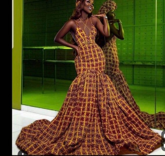 african print wedding gowns