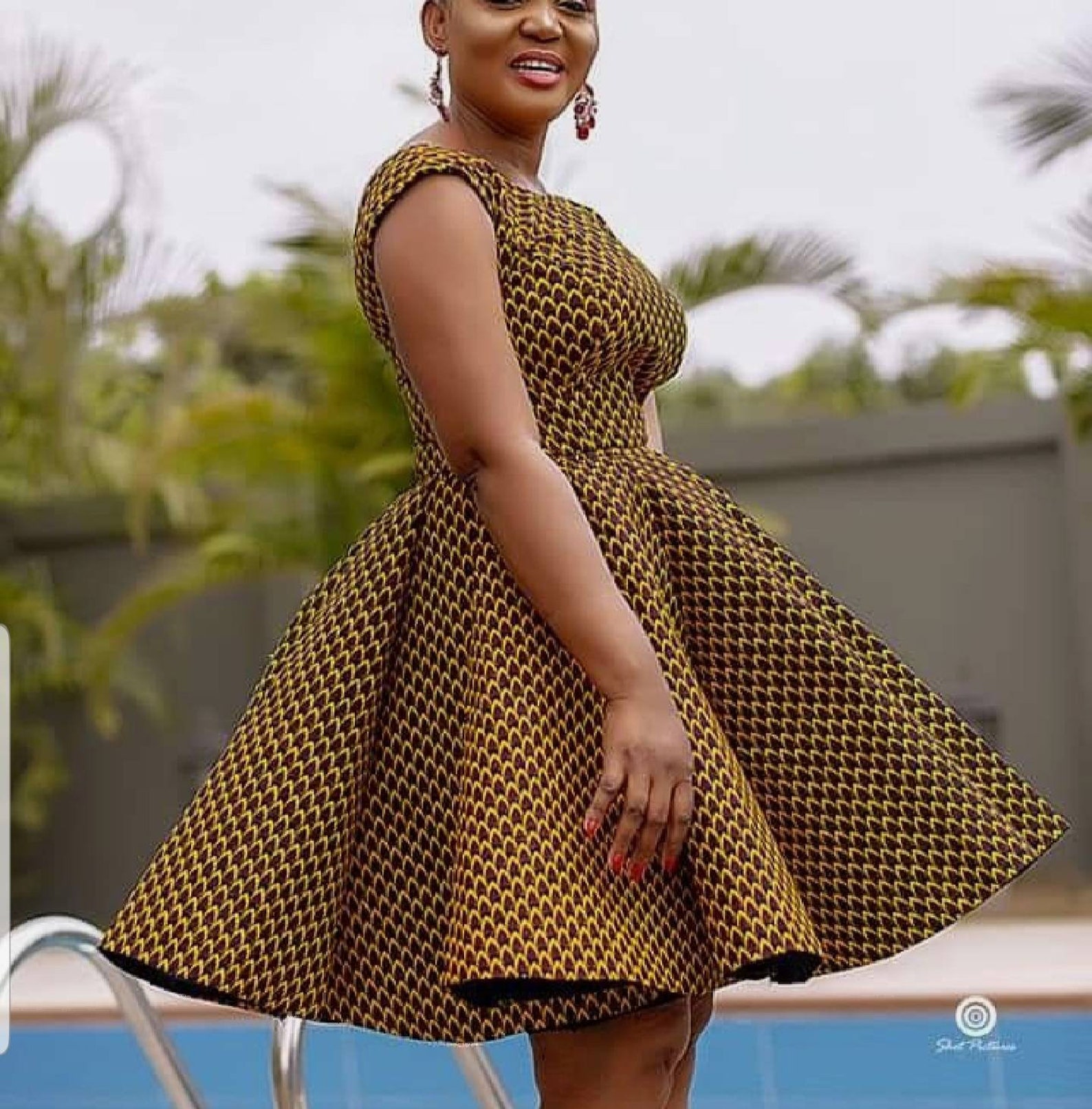African women midi dresses / short African print dress for Etsy