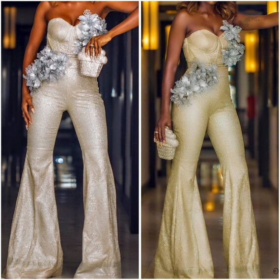 silver african dress