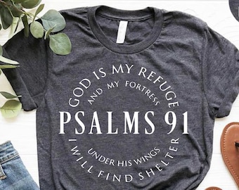 Psalm 91 Shirt, Religious Gifts For Women, Christian Tshirts, Religious Shirts For Men, Christian Gifts, Bible Shirt, Jesus Church, Disciple