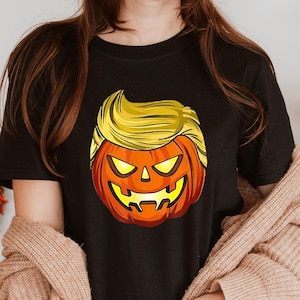 Trump Halloween Shirt, Donald Trump 2024 Pumpkin Funny Shirt For Women, Trumpkin Make Halloween Great Again Shirt, Republican Halloween Gift