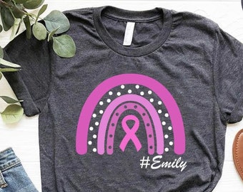 Custom Cancer Awareness Shirt, Warrior Shirt, Cancer Support Shirt, Breast Cancer Shirts for Women, Pink Ribbon Shirt, Cancer Gifts