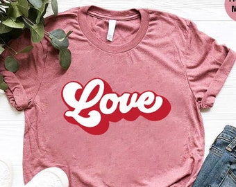 Retro Love Valentine Day Shirt, Valentines Day Shirt For Woman, Vintage Valentine Shirt,Valentine Retro Love,Heart Shirt,Valentines Day Gift