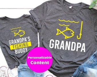 Grandpa and Grandpa's Fishing Buddy Shirts, Matching T-Shirts For Grandpa and Grandson, Grandpa Grandchild Fishing, Fishing With Grandpa