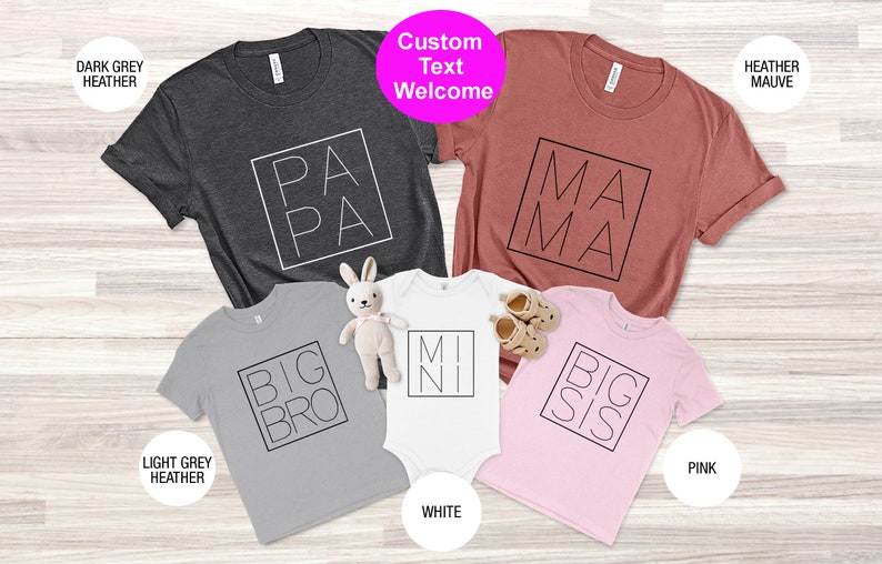 Family Shirts, Family Custom Shirts, Pa Pa Shirt, Ma Ma Shirt, Big Bro Shirt, Big Sis Shirt, Mini Shirt, 