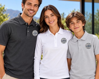Custom Logo Embroidered Men's Women's Youth Short and Long Sleeve Unisex Polo TShirts, Business Personalized Uniform Polo, School Staff Tees