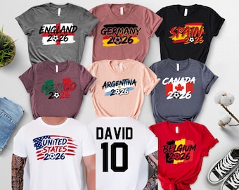 Custom Soccer National Teams Custom Tshirts, International Soccer Teams Fan Gifts, Football Lover Personalized Shirts, Match Day Shirts