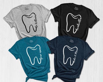 Custom Dental Tee,Custom Dentist Shirt,Dentist Personalized Shirt,Dental Office Shirts,Tooth Tee,Dental Assistant Shirt,Dentist Tooth Shirt