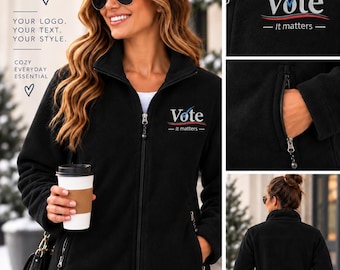 Vote It Matters Embroidered Fleece Jacket for Women, 2026 Midterm Elections Jacket, Vote Jacket, Voter Gift