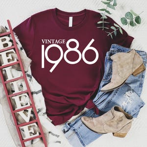 40th Birthday Gift For Woman, Vintage 1986 Shirt, 40th Birthday Shirt, 1986 T-shirt, Vintage Retro 1986 T-Shirt, Gift For Her And Him imagen 7