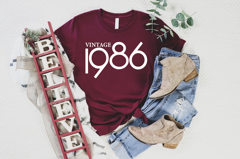 40th Birthday Gift For Woman, Vintage 1986 Shirt, 40th Birthday Shirt, 1986 T-shirt, Vintage Retro 1986 T-Shirt, Gift For Her And Him imagen 7