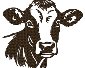 Cattle Machine Embroidery Design, Seven Sizes Included, Instant Download.