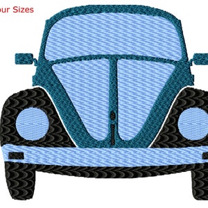 VW バグの機械刺繍デザイン、4 つのサイズが含まれ、即時ダウンロード、カラー コンボをお選びください。