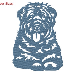 Bouvier des Flandres Dog Machine Embroidery Design, Four Sizes, Instant Download