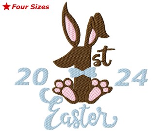 1st Easter 2024 Machine Embroidery Design, Four Sizes Included, Instant Download