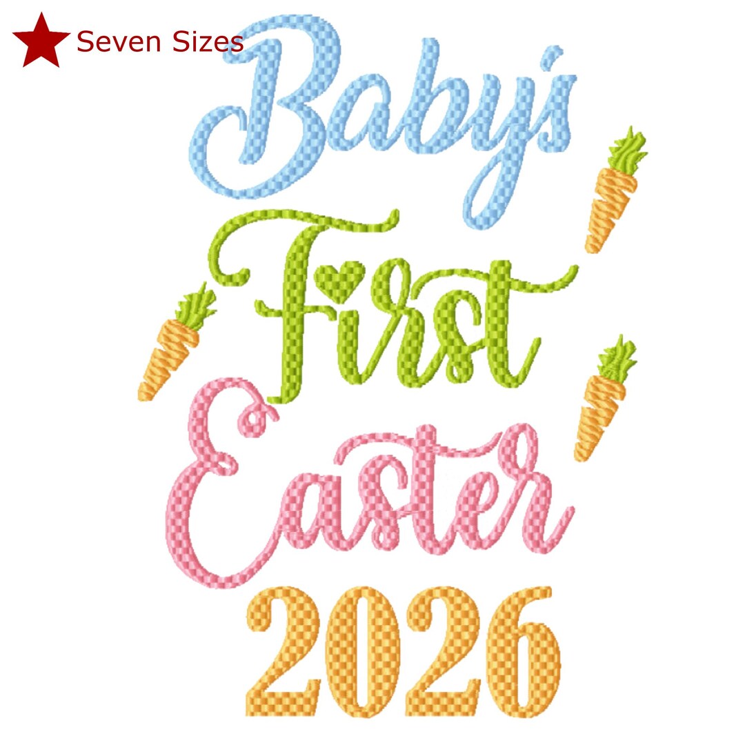 Yearly First Easter 2026 Machine Embroidery Design, Seven Sizes ...