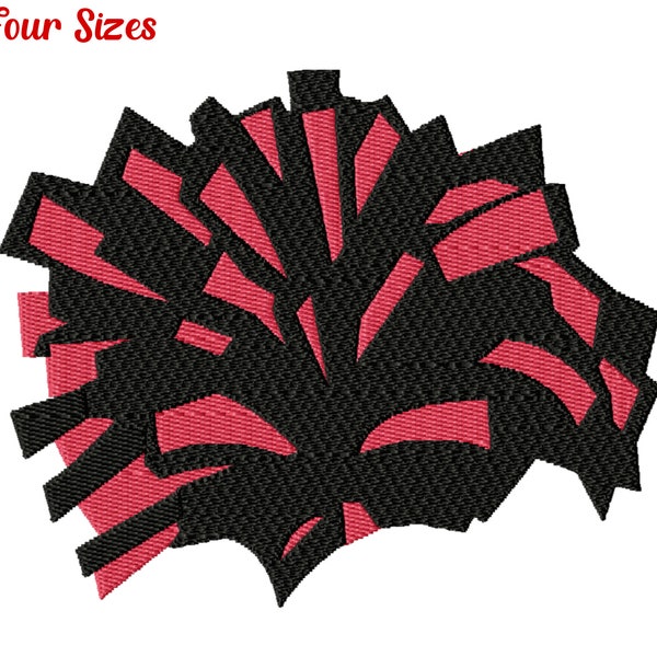 Cheer Single Pom Machine Embroidery Design, Four Sizes Included, Instant Download, Requested Design