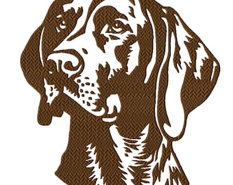 German Shorthaired Pointer Machine Embroidery Design, Seven Sizes Included, Instant Download.