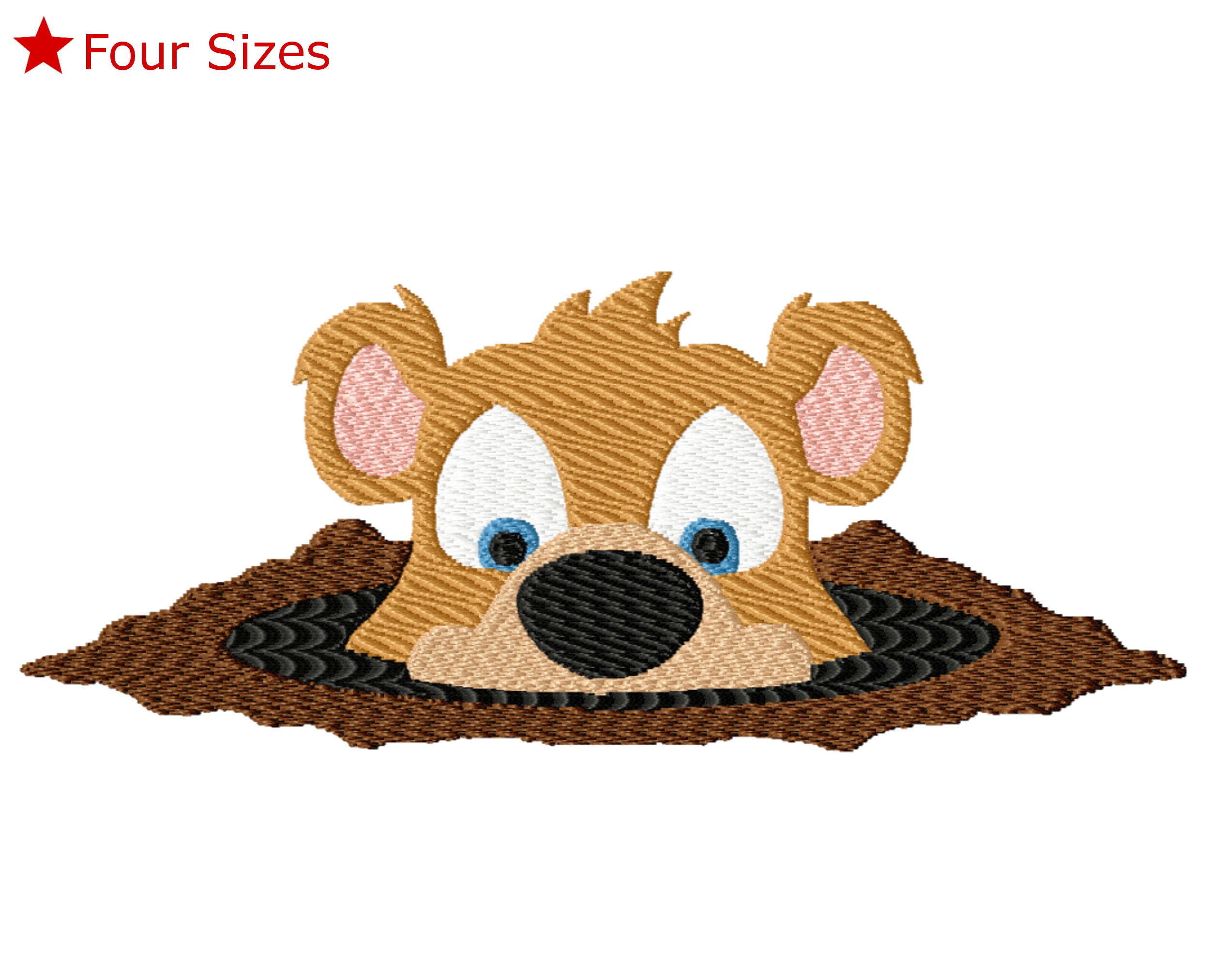 Groundhog Machine Embroidery Design, Four Sizes Included, Instant Download