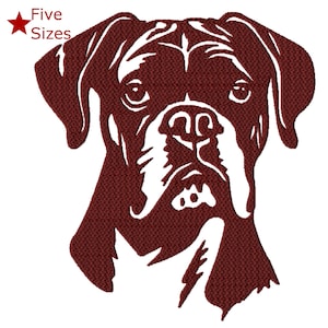 Boxer Two Machine Embroidery Design, Five Sizes Included, Instant Download.