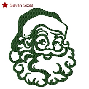 Vintage Santa Machine Embroidery Design, Seven Sizes Included, Instant Download, Pick Your Color! Simple Stitch Out!