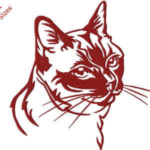 Cat Head Machine Embroidery Design, Two Sizes included.