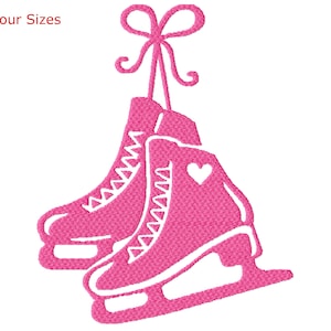 Ice Skates Machine Embroidery Design, Four Sizes Included, Instant Download